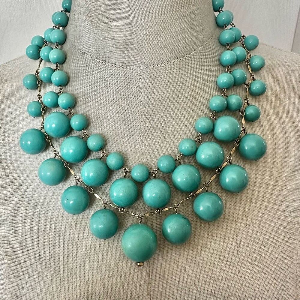Luxe  Turquoise tone  Bubble Statement Necklace